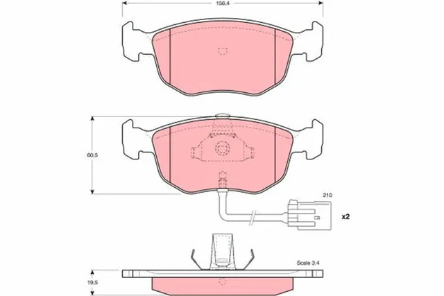Brake Pad Set, Disc Brake GDB1213 - TRW