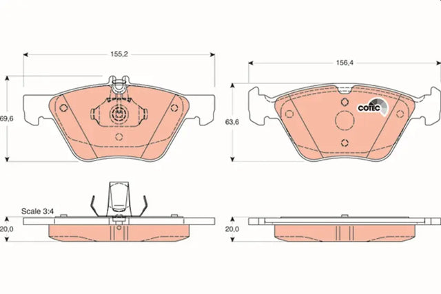 Brake Pad Set, Disc Brake GDB1215 - TRW