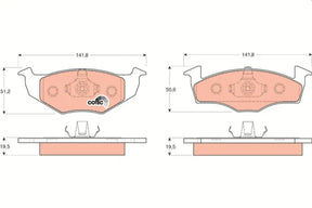 Brake Pad Set, Disc Brake GDB121 - TRW