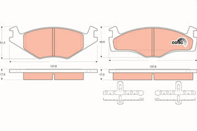 Brake Pad Set, Disc Brake GDB1219 - TRW