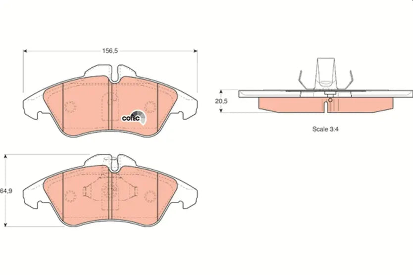 Brake Pad Set, Disc Brake GDB122 - TRW