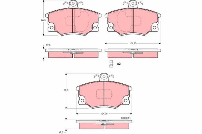 Brake Pad Set, Disc Brake GDB1223 - TRW