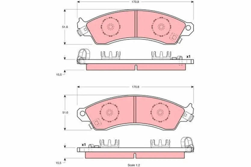 Brake Pad Set, Disc Brake GDB1226 - TRW