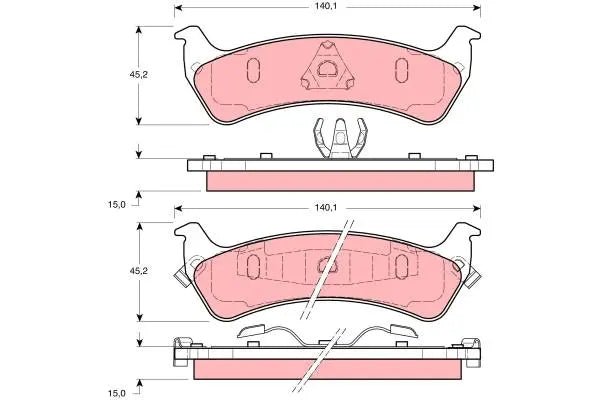 Brake Pad Set, Disc Brake GDB1238DT - TRW