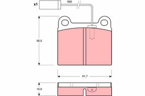 Brake Pad Set, Disc Brake GDB1252 - TRW