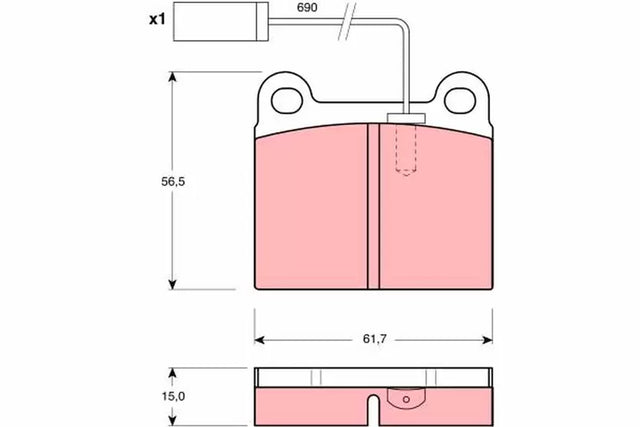Brake Pad Set, Disc Brake GDB1252 - TRW