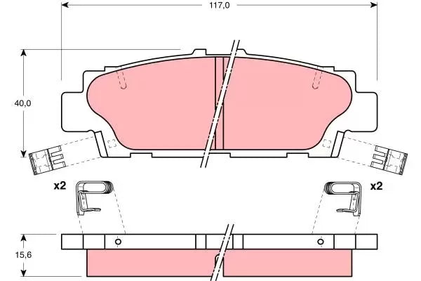 Brake Pad Set, Disc Brake GDB1257 - TRW