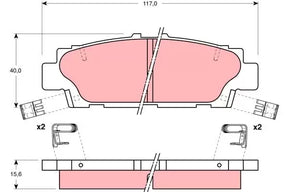 Brake Pad Set, Disc Brake GDB1257DT - TRW