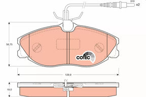 Brake Pad Set, Disc Brake GDB1259 - TRW