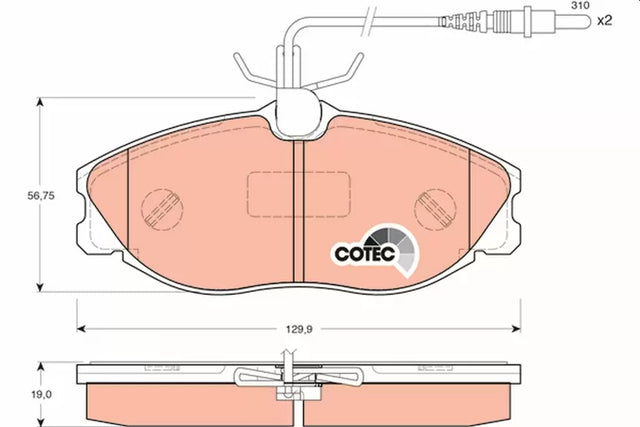 Brake Pad Set, Disc Brake GDB1259 - TRW