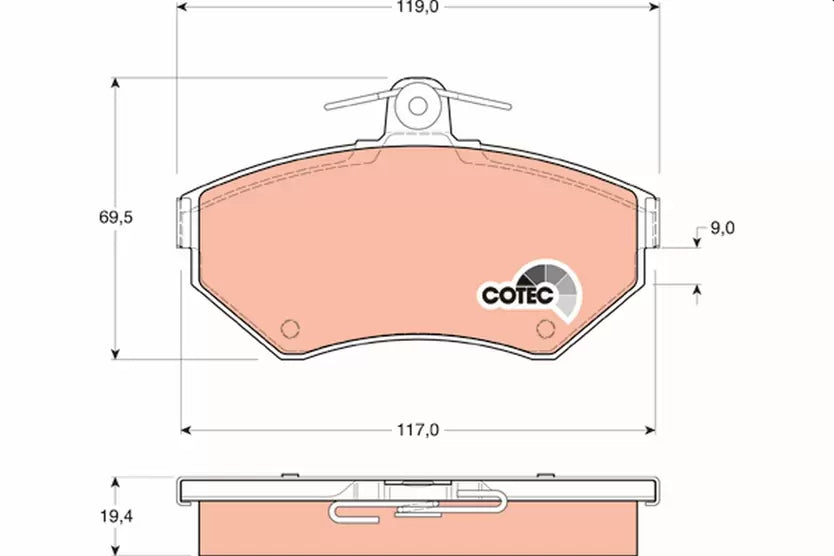 Brake Pad Set, Disc Brake GDB1266 - TRW