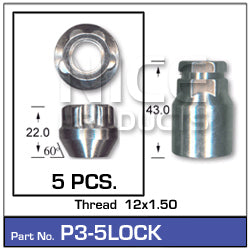 Lock Nuts (set of 5) P3-5LOCK - Nice Products | Universal Auto Spares