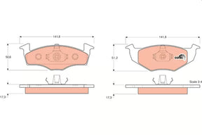 Brake Pad Set, Disc Brake GDB127 - TRW