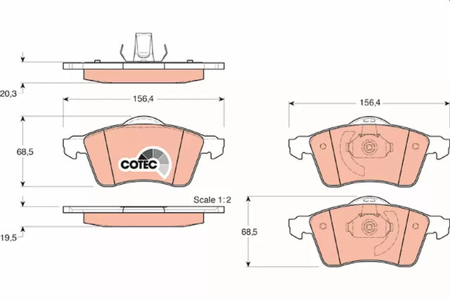 Brake Pad Set, Disc Brake GDB1282 - TRW