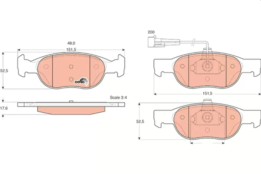 Brake Pad Set, Disc Brake GDB1291 - TRW