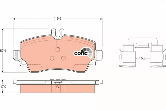Brake Pad Set, Disc Brake GDB1292 - TRW
