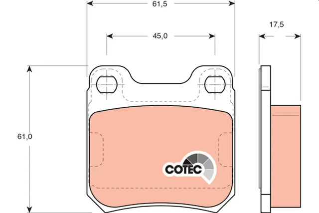 Brake Pad Set, Disc Brake GDB130 - TRW