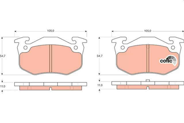 Brake Pad Set, Disc Brake GDB1305 - TRW