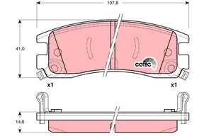 Brake Pad Set, Disc Brake GDB1309DT - TRW