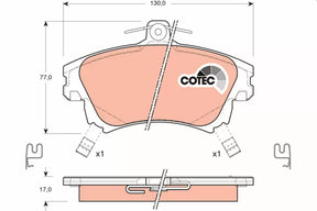 Brake Pad Set, Disc Brake GDB131 - TRW