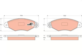 Brake Pad Set, Disc Brake GDB1321 - TRW