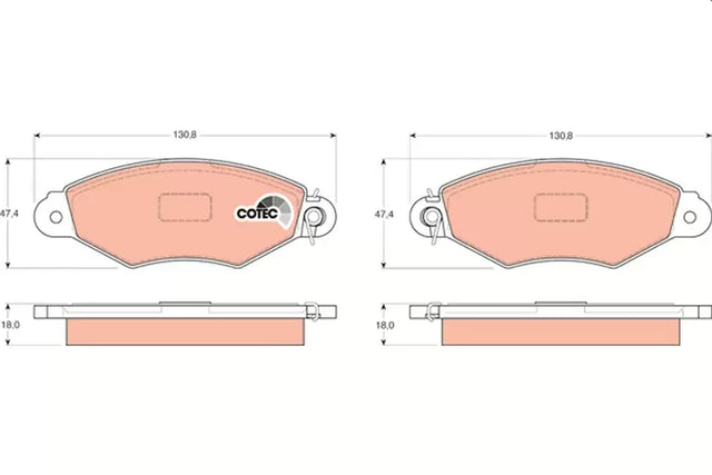Brake Pad Set, Disc Brake GDB1321 - TRW