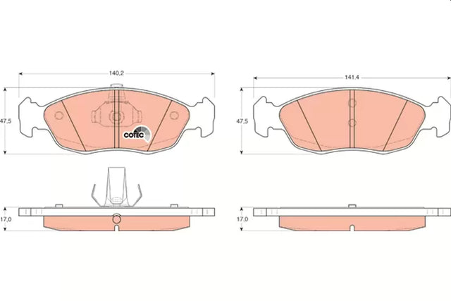 Brake Pad Set, Disc Brake GDB1322 - TRW