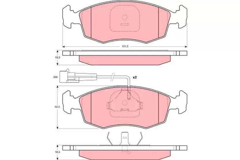 Brake Pad Set, Disc Brake GDB1341 - TRW