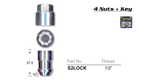 Lock Nuts (set of 4) S2LOCK - Nice Products | Universal Auto Spares