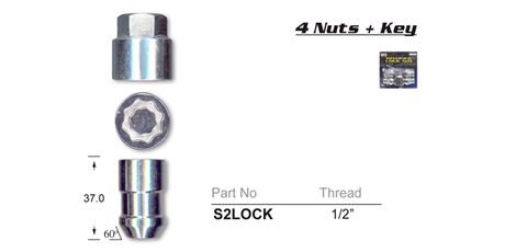 Lock Nuts (set of 4) S2LOCK - Nice Products | Universal Auto Spares