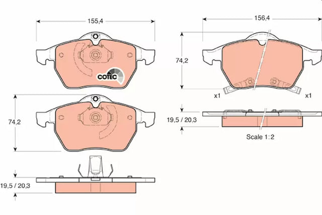 Brake Pad Set, Disc Brake GDB1342 - TRW