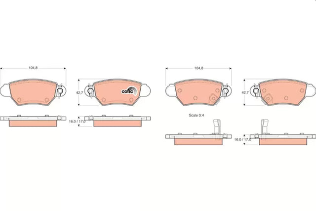 Brake Pad Set, Disc Brake GDB1352 - TRW