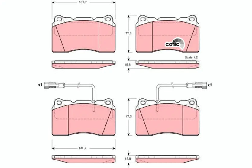 Brake Pad Set, Disc Brake GDB1363 - TRW