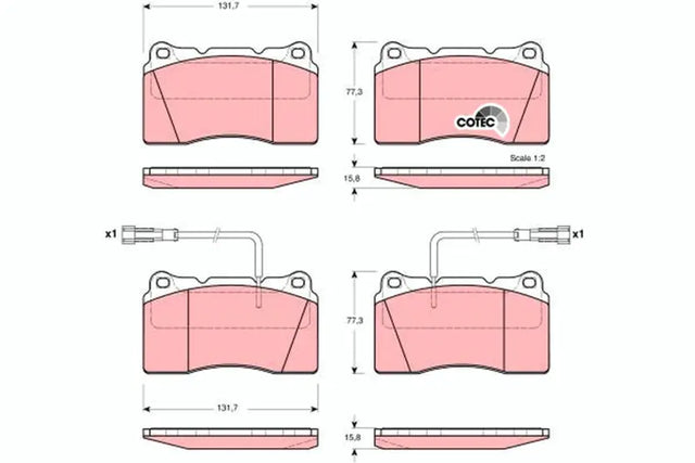 Brake Pad Set, Disc Brake GDB1363 - TRW