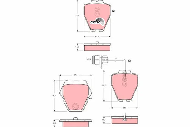 Brake Pad Set, Disc Brake GDB1371 - TRW