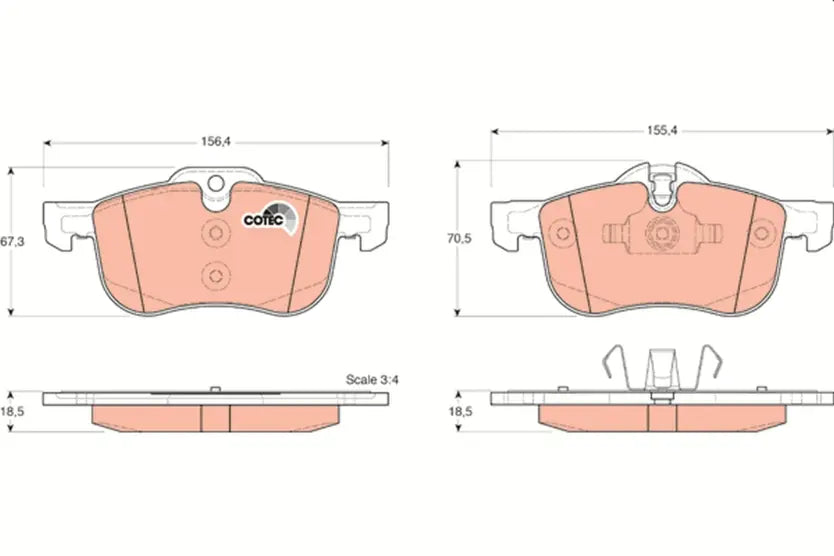 Brake Pad Set, Disc Brake GDB1374 - TRW