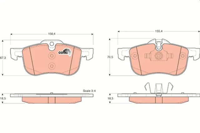 Brake Pad Set, Disc Brake GDB1374 - TRW