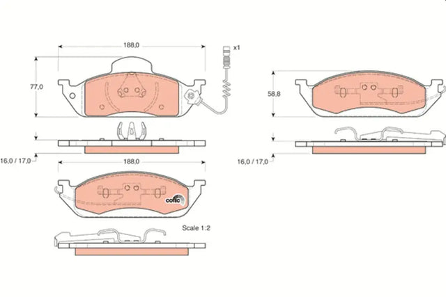 Brake Pad Set, Disc Brake GDB1378 - TRW