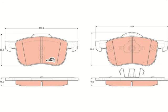 Brake Pad Set, Disc Brake GDB1388 - TRW