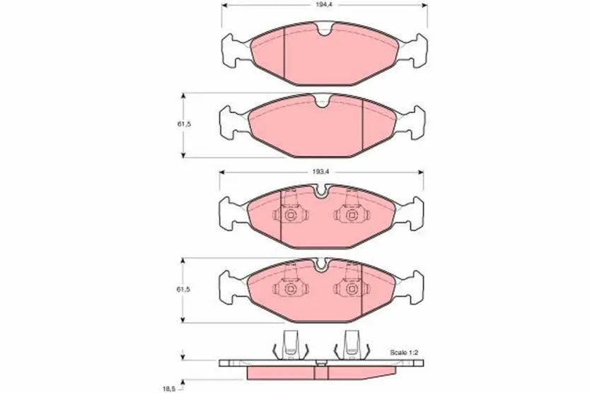 Brake Pad Set, Disc Brake GDB1400 - TRW