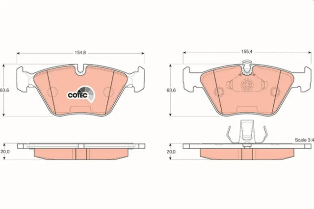 Brake Pad Set, Disc Brake GDB140 - TRW