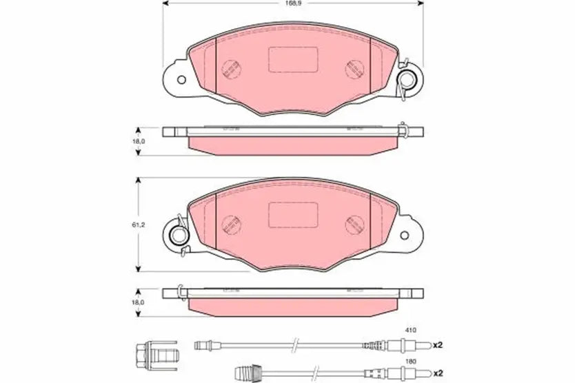 Brake Pad Set, Disc Brake GDB1410 - TRW