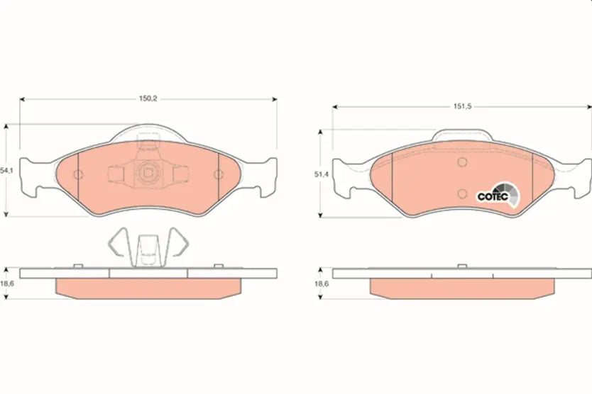 Brake Pad Set, Disc Brake GDB1418 - TRW
