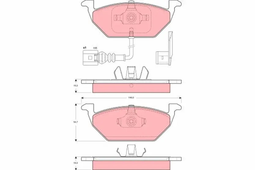 Brake Pad Set, Disc Brake GDB142 - TRW