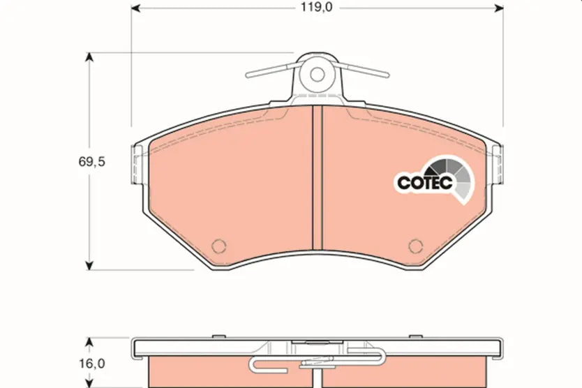 Brake Pad Set, Disc Brake GDB143 - TRW