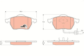 Brake Pad Set, Disc Brake GDB144 - TRW
