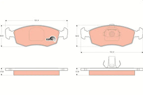Brake Pad Set, Disc Brake GDB1443 - TRW