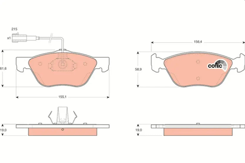 Brake Pad Set, Disc Brake GDB1445 - TRW