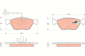 Brake Pad Set, Disc Brake GDB1445 - TRW