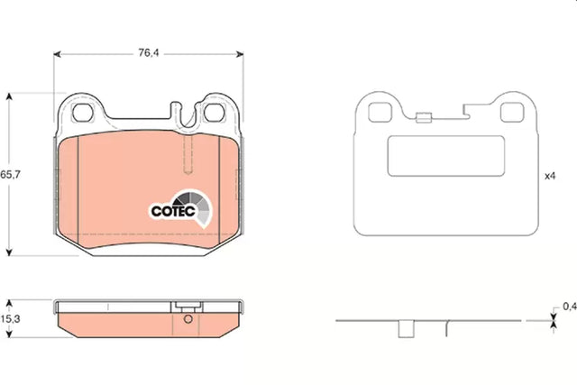 Brake Pad Set, Disc Brake GDB1457 - TRW